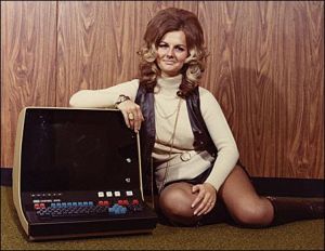 70s lady with computer