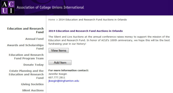 Start thinking now about the @ACUIConference Silent Auction!